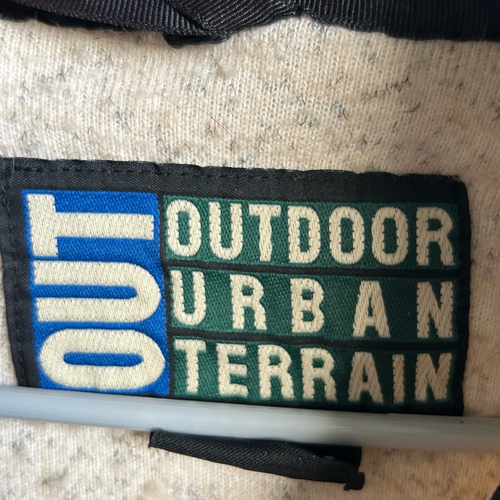 OUTDOOR URBAN TERRAIN OUT Vintage Fleece Button Up Pullover Tan Men Size L - Picture 3 of 4